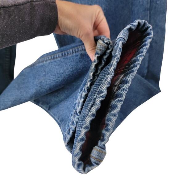 Guide Gear Flannel Lined MOM Jeans Women Size 12 High Rise Relaxed Fit Med Wash - Picture 7 of 10